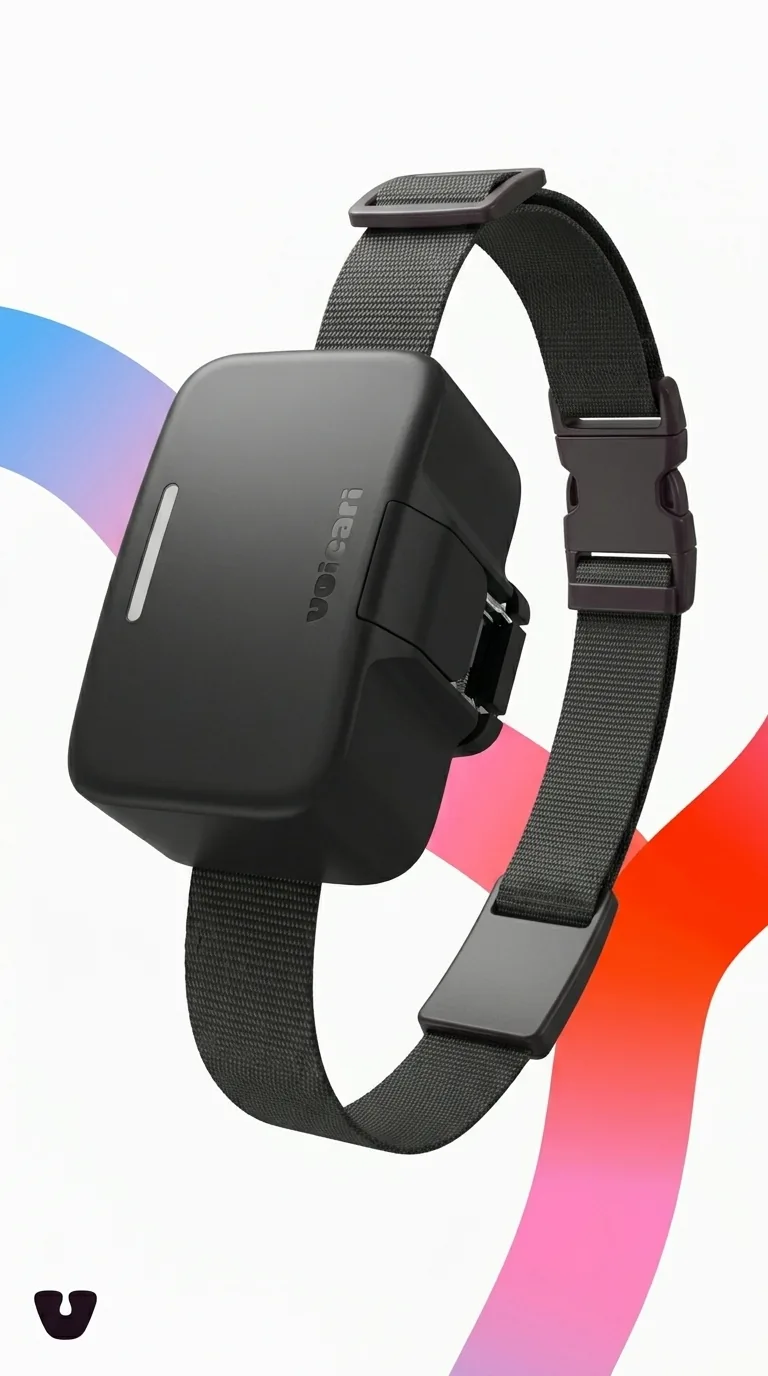 Voicari collar with device attached