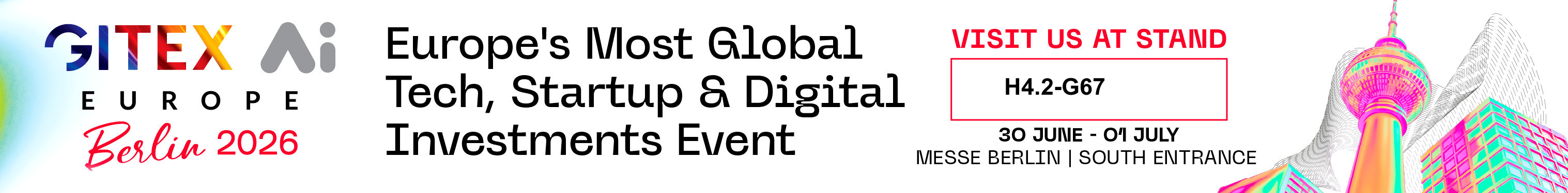 GITEX Europe 2026, Berlin — Visit Voicari at Stand H4.2-G67, 30 June to 01 July, Messe Berlin South Entrance